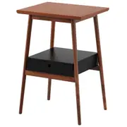 MESA DE CABECEIRA 1 GAVETA GALIA - NOZES/PRETO - Foto 2