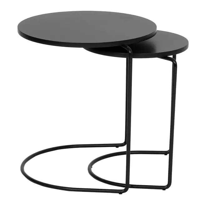 MESA LATERAL CONJUNTO COM 2 PEÇAS LOOP - PRETO/PRETO - Foto 3