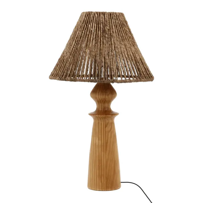LUMINÁRIA DE MESA BILBOQUÊ C/CUP MILHUZ - AMÊNDOA/FIBRA CLARA - Foto 2