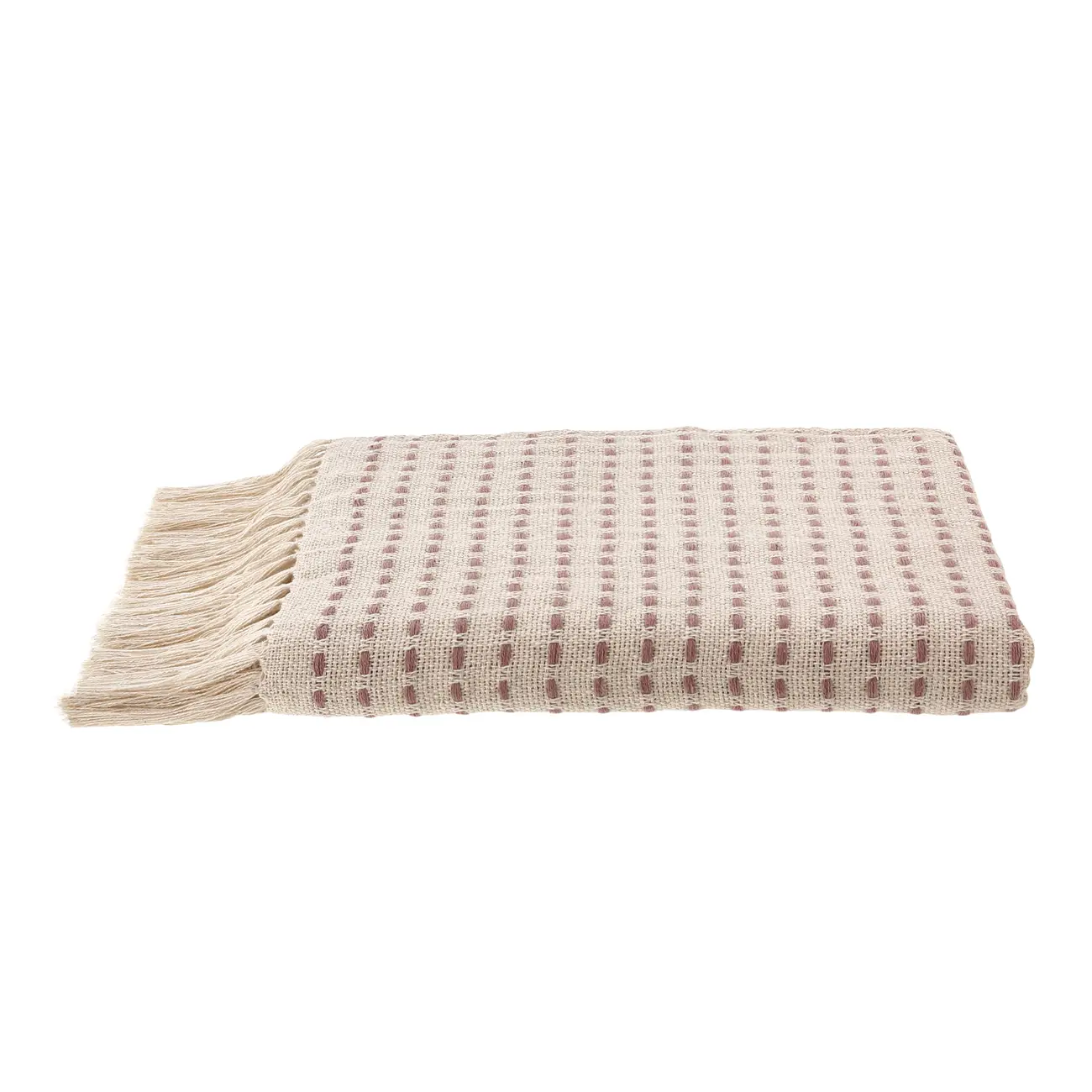 MANTA PARA SOFÁ 1,20 M X 1,60 M BAUME - NATURAL/VIN ROSE - Foto 2