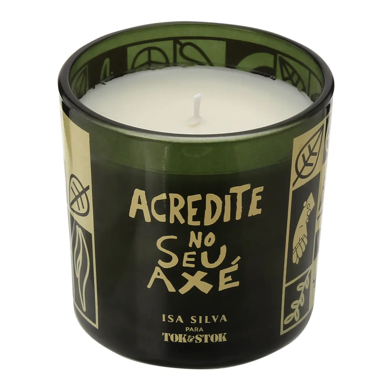 VELA PERFUMADA POTE SETE ERVAS AXÉ - VERDE/NATURAL - Foto 1