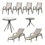 CONJUNTO PARA JARDIM COM 8 PEÇAS SUN - CAFÉ/CAMELO - Foto 1