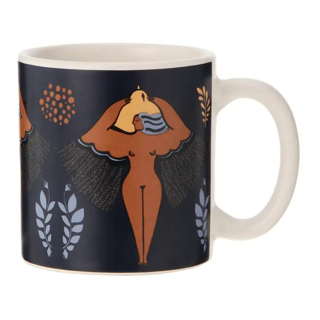 CANECA 300 ML MULHER PÁSSARO - AZUL/TERRACOTA - Foto 3