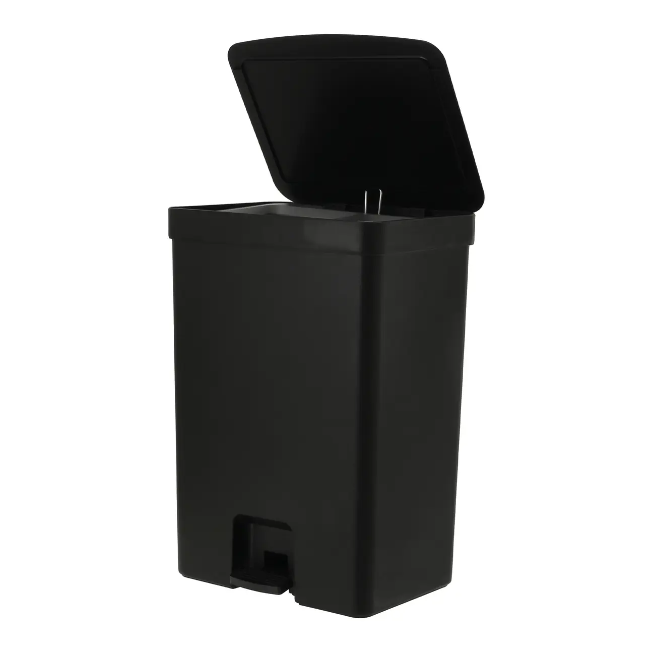 LIXEIRA DUPLA COM PEDAL 30 L TRIUM - PRETO/CINZA - Foto 6