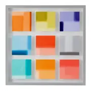 QUADRO 50 CM X 50 CM ACRYLIC SQUARES - FLANDRES/CORES CALEIDOCOLOR - Foto 1