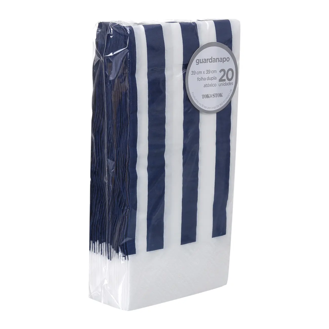 GUARDANAPO 39 CM X 39 CM C/20 BLUESTRIPE - BRANCO/AZUL ESCURO - Foto 2