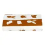 LENÇOL COM ELÁSTICO PARA BERÇO INFANTIL 70 CM X 1,30 M X 18 CM FEIRA DOS BICHOS - OFF WHITE/CASCA DE URUCUM - Foto 1