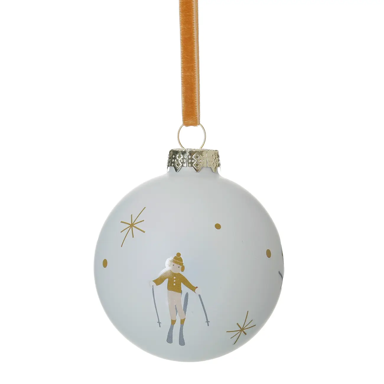 PINGENTE BOLA 7 CM CONJUNTO COM 2 PEÇAS SKI FINE FESTIVITY - CREAM/MULTICOR - Foto 5