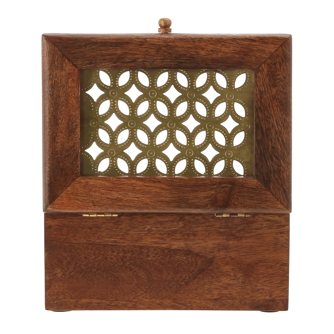 CAIXA DECORATIVA 17 CM X 14 CM X 9 CM BERWICK - NOZES/OURO VELHO - Foto 6