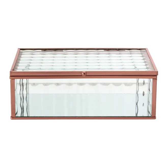 CAIXA 6 CM X 18 CM X 12 CM MINIMALIST - INCOLOR/COBRE - Foto 1