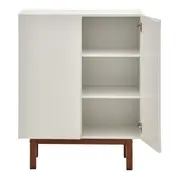 BUFFET 2 PORTAS 80 CM X 40 CM POINT - BRANCO/NOZES - Foto 2