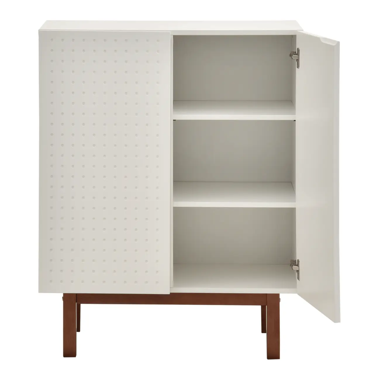 BUFFET 2 PORTAS 80 CM X 40 CM POINT - BRANCO/NOZES - Foto 2