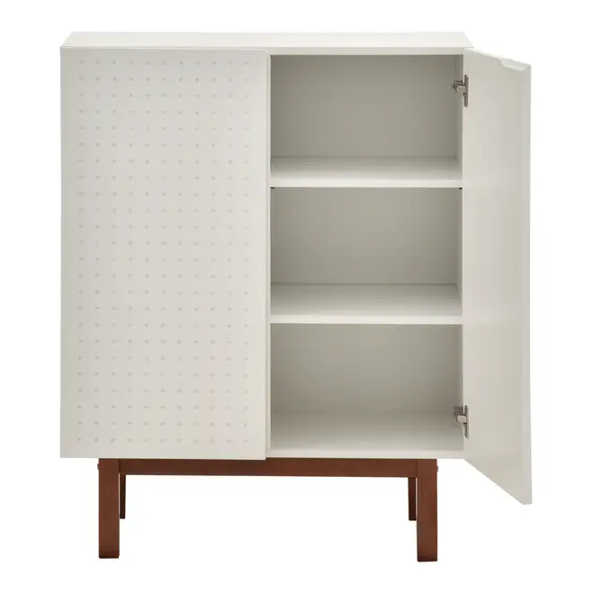 BUFFET 2 PORTAS 80 CM X 40 CM POINT - BRANCO/NOZES - Foto 2