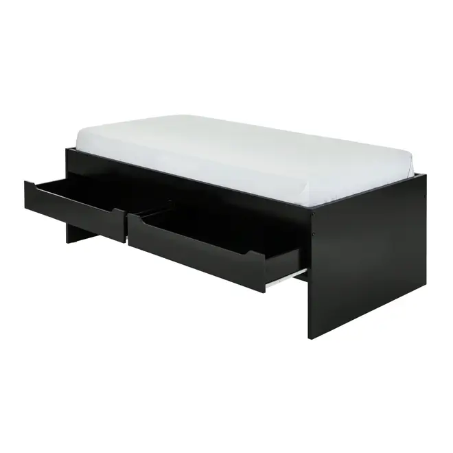 CAMA DE SOLTEIRO ALTA COM 2 GAVETAS 88 CM JOKER - PRETO - Foto 3
