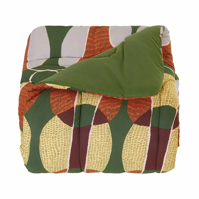 EDREDOM DUPLA-FACE CASAL/QUEEN 2,40 M X 2,50 M PAISAGISTA - MULTICOR/MUSGO - Foto 4