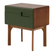 MESA DE CABECEIRA 2 GAVETAS BUARQUE - NOZES/MUSGO - Foto 3