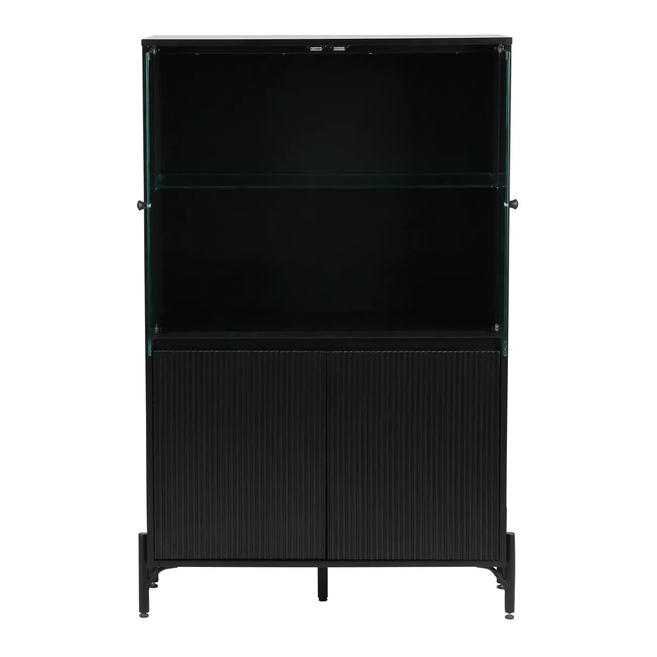 CRISTALEIRA 4 PORTAS 90X139 RIBS - PRETO/INCOLOR - Foto 3