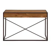 ESCRIVANINHA 2 GAVETAS 1,20 M X 52 CM STEAM TRUNK - CASTANHO/ENCERADO CASTANHO - Foto 6