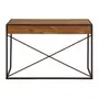 ESCRIVANINHA 2 GAVETAS 1,20 M X 52 CM STEAM TRUNK - CASTANHO/ENCERADO CASTANHO - Foto 6