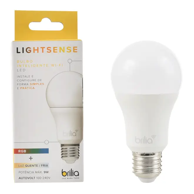 LÂMPADA LED INTELIGENTE RGW A60 9W 127/220V BRILIA - BRANCO - Foto 2