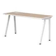 MESA DE ESCRITÓRIO 1,50 M X 60 CM COM CAIXA PARA CONECTIVIDADE ALETA - BRANCO/OAK TAMMI - Foto 3