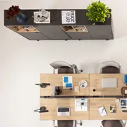 COMPLEMENTO DE ESTAÇÃO DE TRABALHO DUPLA COM DIVISÓRIA ALETA - KONKRET/OAK TAMMI - Foto 16