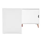 MESA COM BALCÃO 1 PORTA DE CORRER 1,20 M X 1,20 M LIN - BRANCO/NOZES - Foto 5