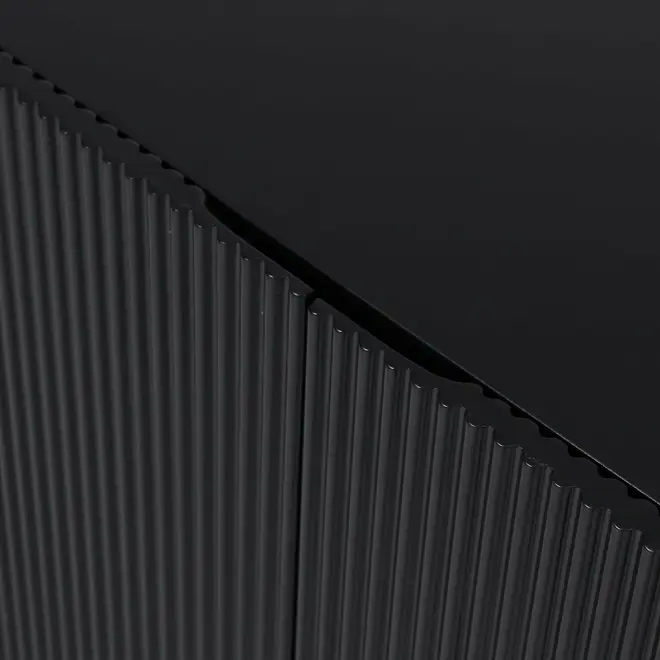 BUFFET 3 PORTAS 1,65 M X 40 CM RIBS - PRETO/PRETO - Foto 10