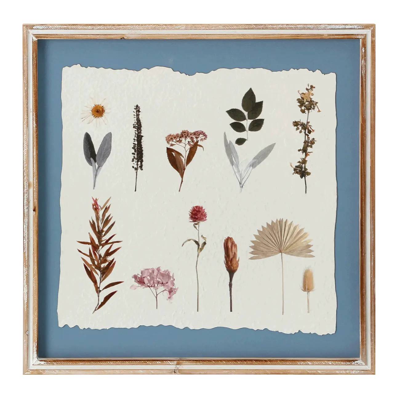 QUADRO I 40 CM X 40 CM BOTANICAL - BRANCO PROVENCE/BLEU CENDRÉ - Foto 1
