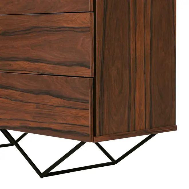 CÔMODA 6 GAVETAS 1,20 M X 42 CM HEPTA - PAU FERRO/PRETO - Foto 10