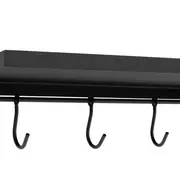 PRATELEIRA DUPLA COM GANCHOS 45 CM X 53 CM X 22 CM TIER - PRETO - Foto 5