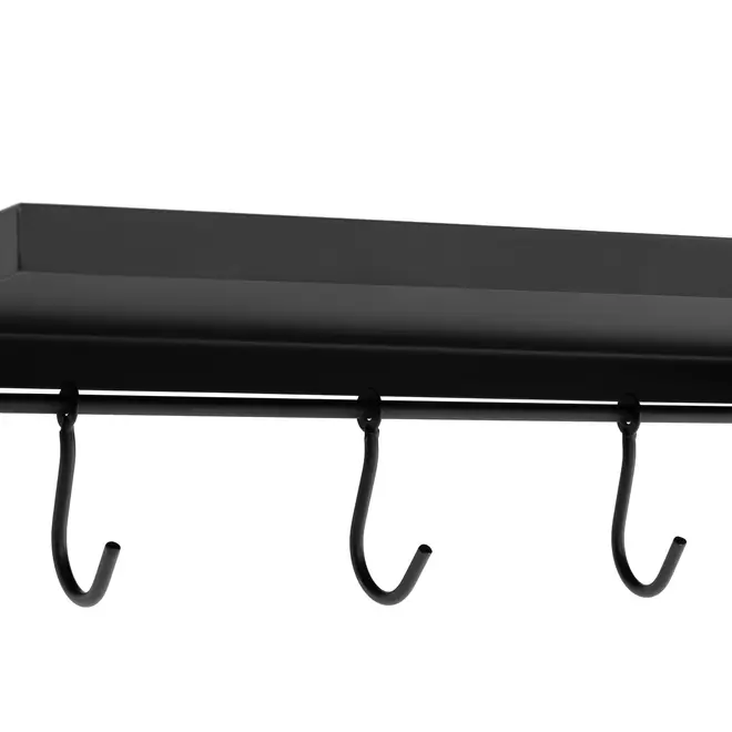 PRATELEIRA DUPLA COM GANCHOS 45 CM X 53 CM X 22 CM TIER - PRETO - Foto 5