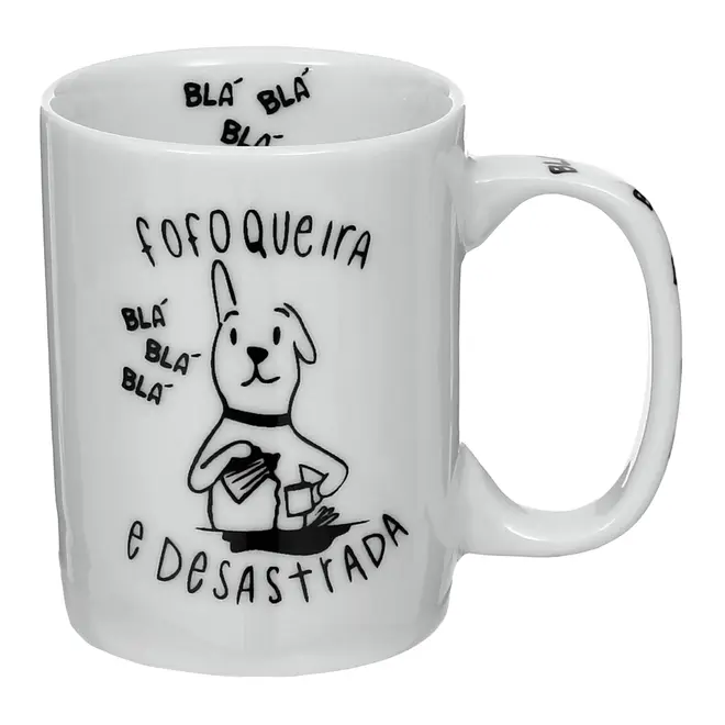 CANECA 160 ML FOFOQUEIRA - BRANCO/PRETO - Foto 4