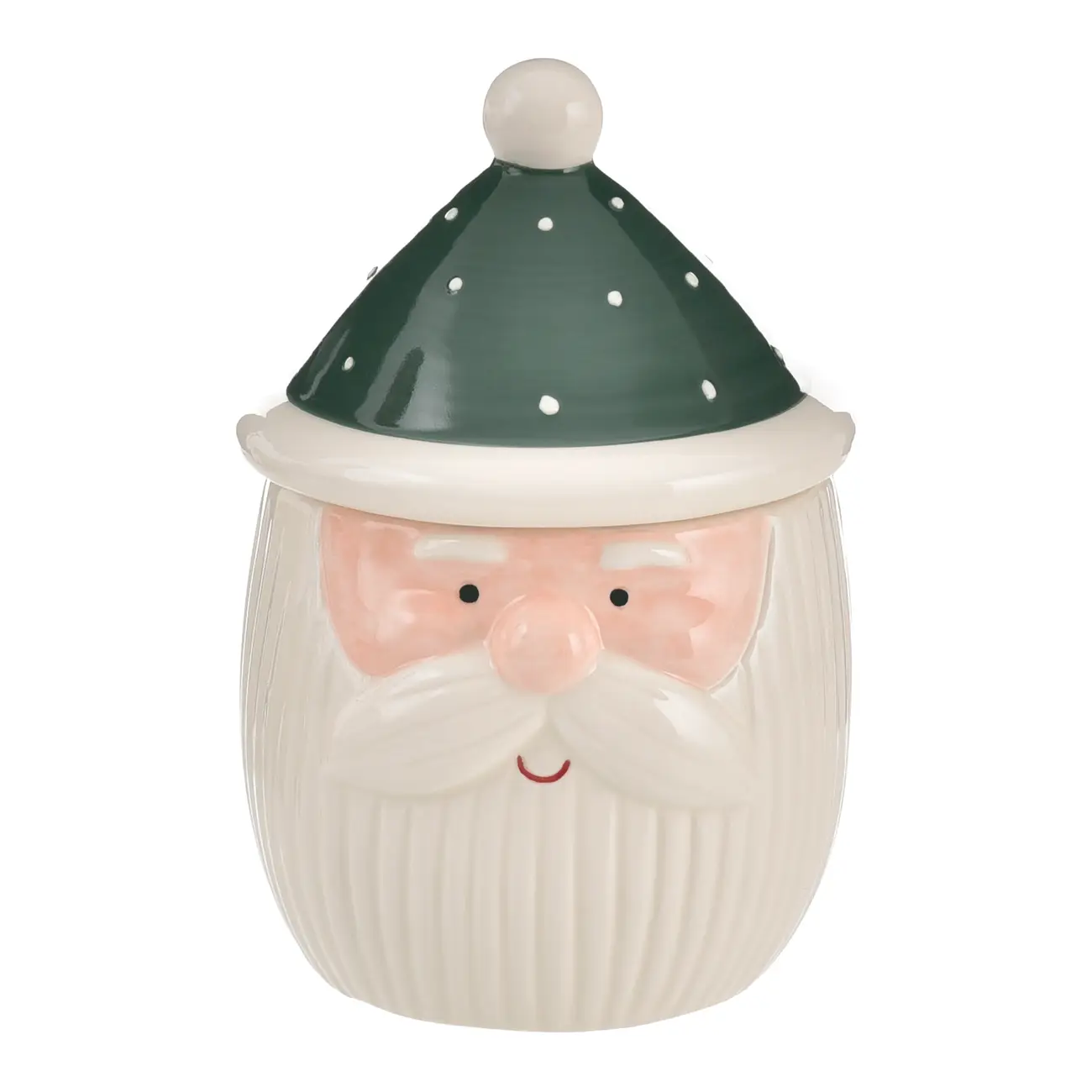 POTE DECORATIVO NOEL 14 CM HOHO HOME - ENGLISH GREEN/BRANCO - Foto 1
