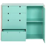 CÔMODA 4 GAVETAS/1 PORTA 1,07 M X 42 CM PIN PLAY - NATURAL WASHED/MENTA - Foto 12