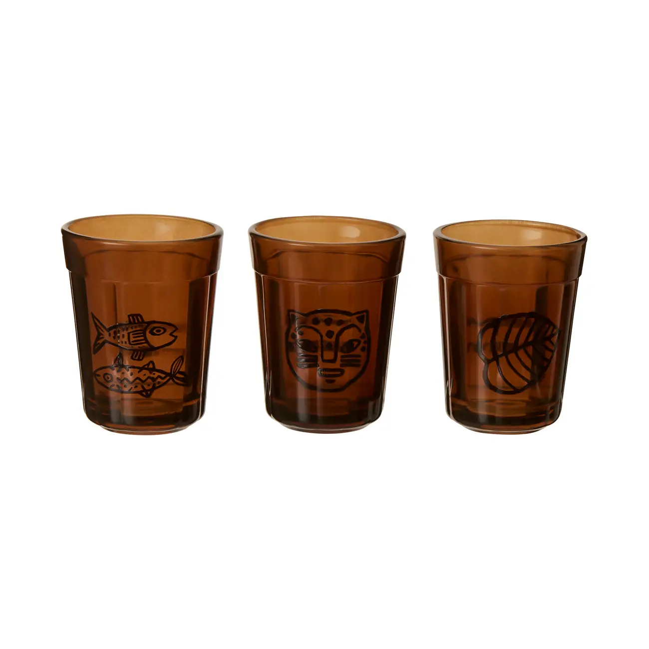 COPO APERITIVO 60 ML CONJUNTO COM 3 PEÇAS DABUKURI PIRACEMA - MARROM/MANJERICÃO - Foto 1