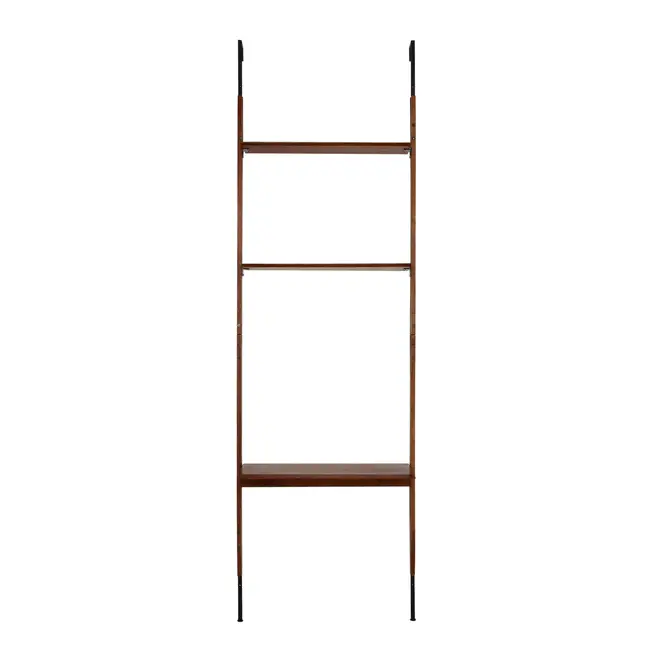 ESTANTE/ESCRIVANINHA PAREDE/TETO 86 CM X 2,41 M/2,80 M LIBRERIA - NOZES/PRETO - Foto 1