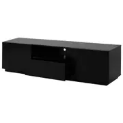 RACK 2 PORTAS/1 GAVETA 1,80 M X 40 CM ROOM - PRETO - Foto 5