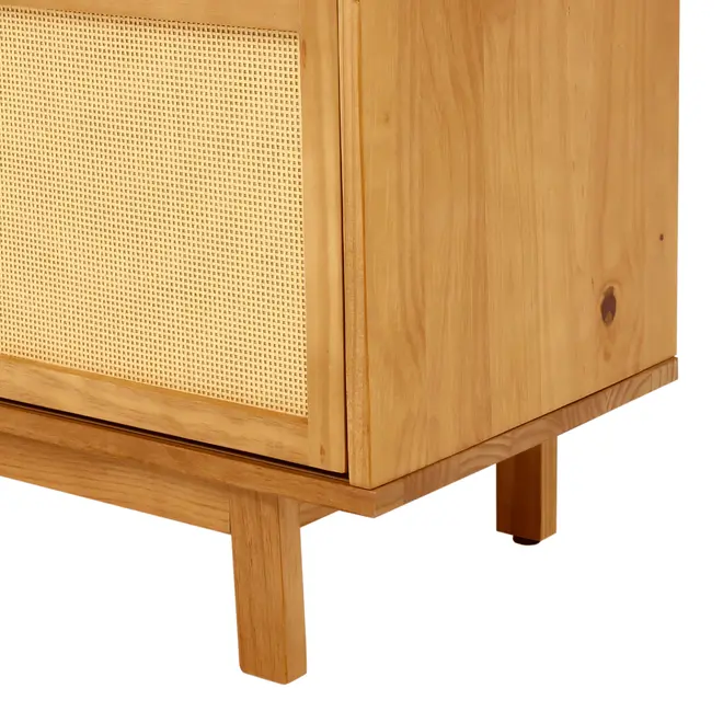 RACK 2 PORTAS DE CORRER COM PALHINHA 1,60 M X 40 CM PALHANDI - AMÊNDOA/NATURAL - Foto 13