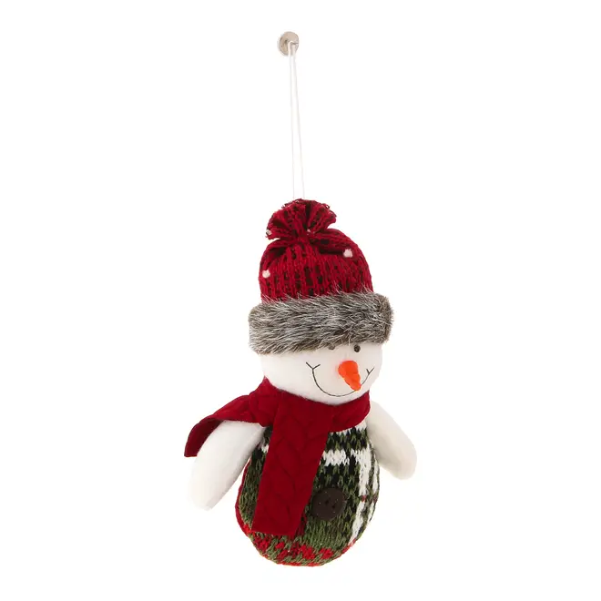 PINGENTE BONECO DE NEVE FOFO BORDAR, AMAR E CELEBRAR - VERMELHO/BRANCO - Foto 2