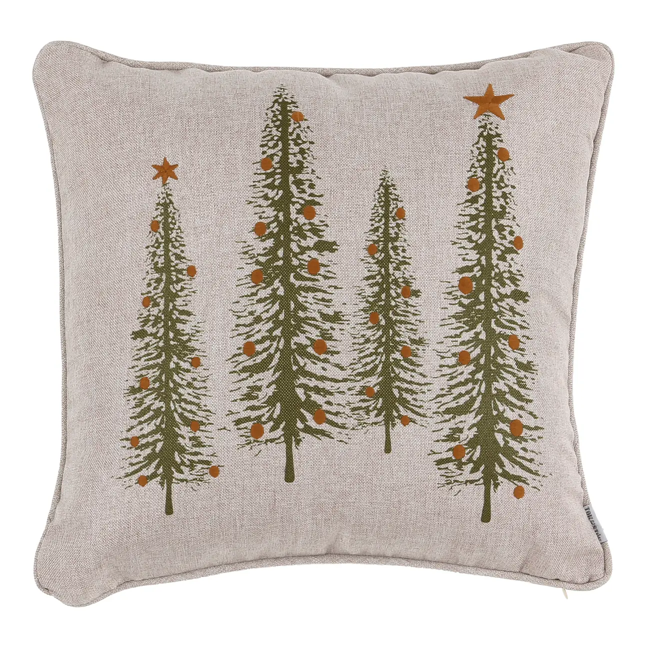 ALMOFADA 43 CM X 43 CM VILAREJO NOEL - NATURAL/CIPRESTE - Foto 1