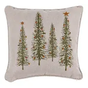 ALMOFADA 43 CM X 43 CM VILAREJO NOEL - NATURAL/CIPRESTE - Foto 1