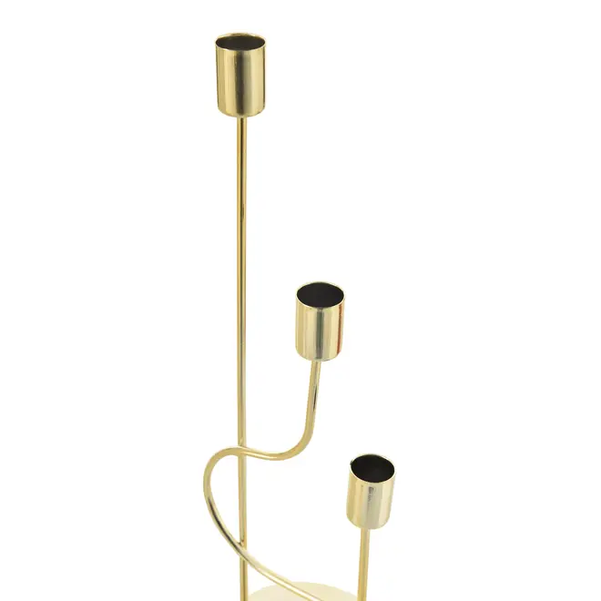 CANDELABRO PARA 3 VELAS CLEO - DOURADO - Foto 5