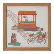 QUADRO I 30 CM X 30 CM FEIRA DOS BICHOS - AMÊNDOA/MULTICOR - Foto 1