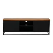 RACK 2 PORTAS 1,40 M X 35 CM SHELVES - PRETO/NOZES - Foto 1