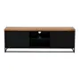RACK 2 PORTAS 1,40 M X 35 CM SHELVES - PRETO/NOZES - Foto 1