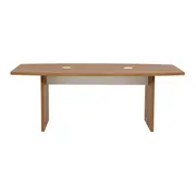 MESA REUNIÃO 2,10 M X 1,10 M COM CAIXA PARA CONECTIVIDADE BOSS - OAK TAMMI/BRANCO - Foto 1