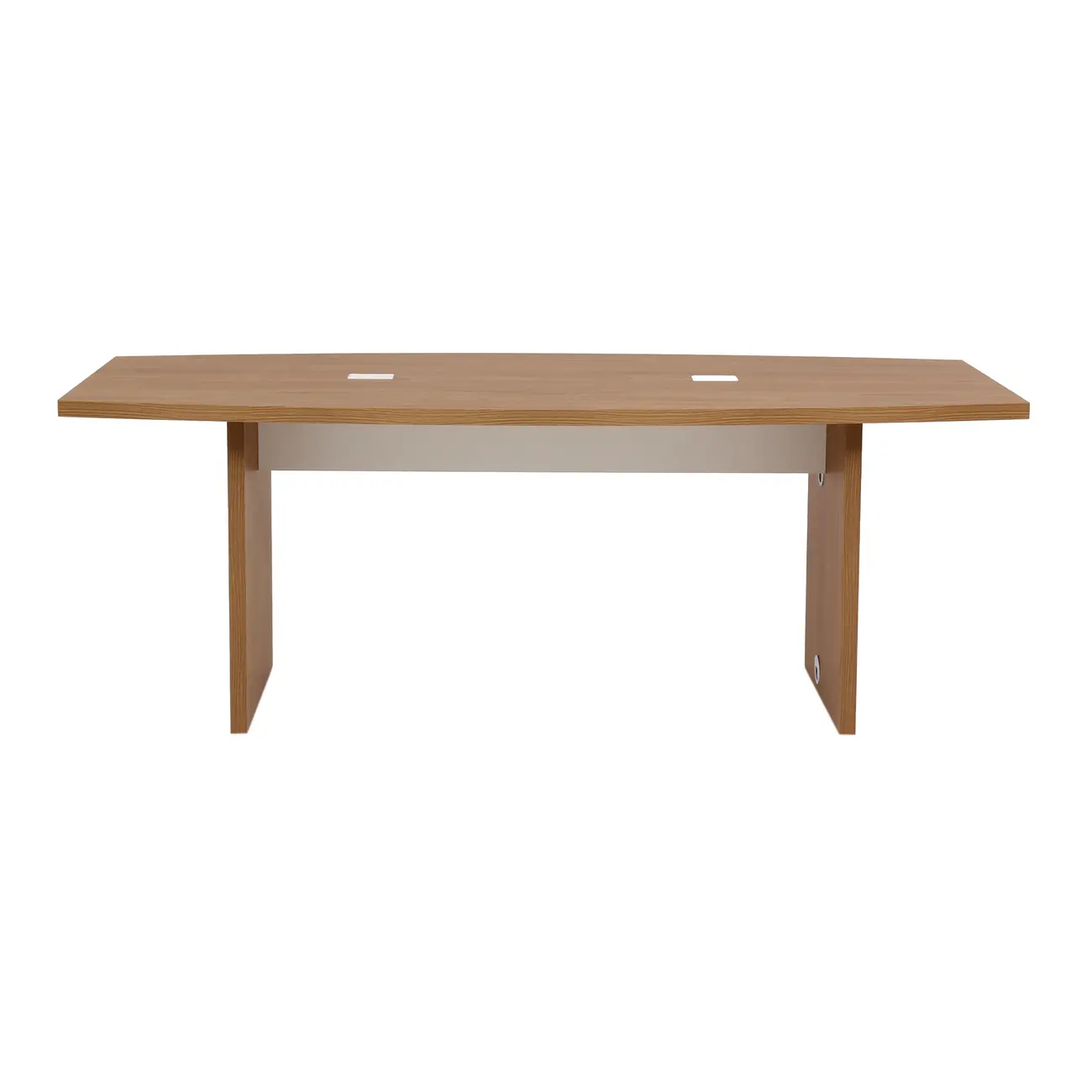 MESA REUNIÃO 2,10 M X 1,10 M COM CAIXA PARA CONECTIVIDADE BOSS - OAK TAMMI/BRANCO - Foto 1