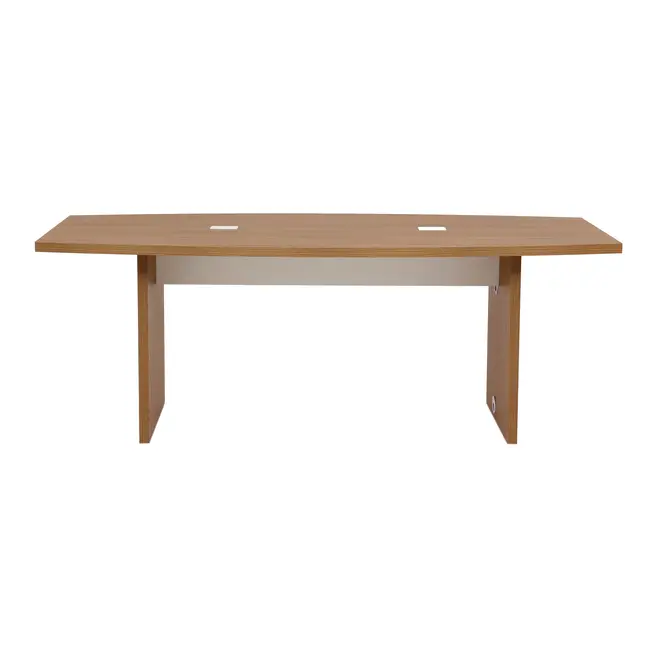 MESA REUNIÃO 2,10 M X 1,10 M COM CAIXA PARA CONECTIVIDADE BOSS - OAK TAMMI/BRANCO - Foto 1