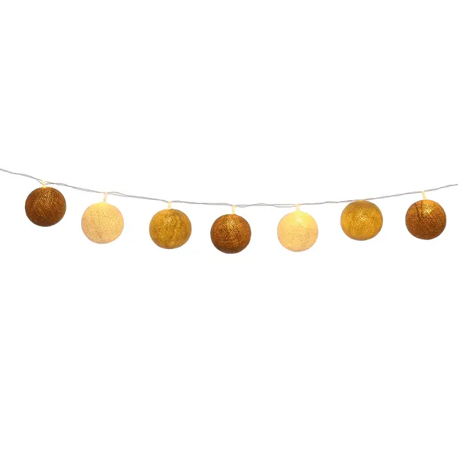 CORDÃO LUMINOSO 20 LEDS 127V ESFERA - BRANCO/BEGE - Foto 2